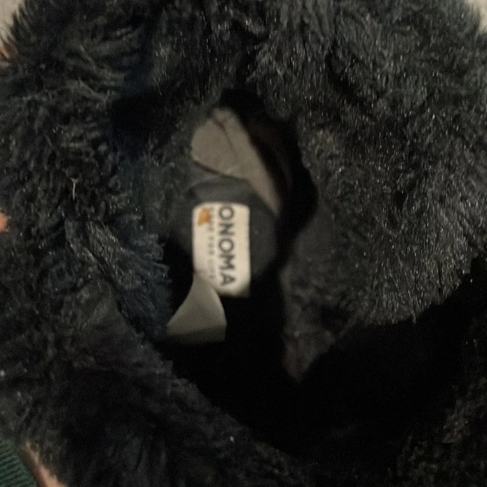 Sonoma Black and Silver Sequins Faux Fur Boots